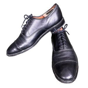 Allen Edmonds Black Leather Cap-Toe Oxfords